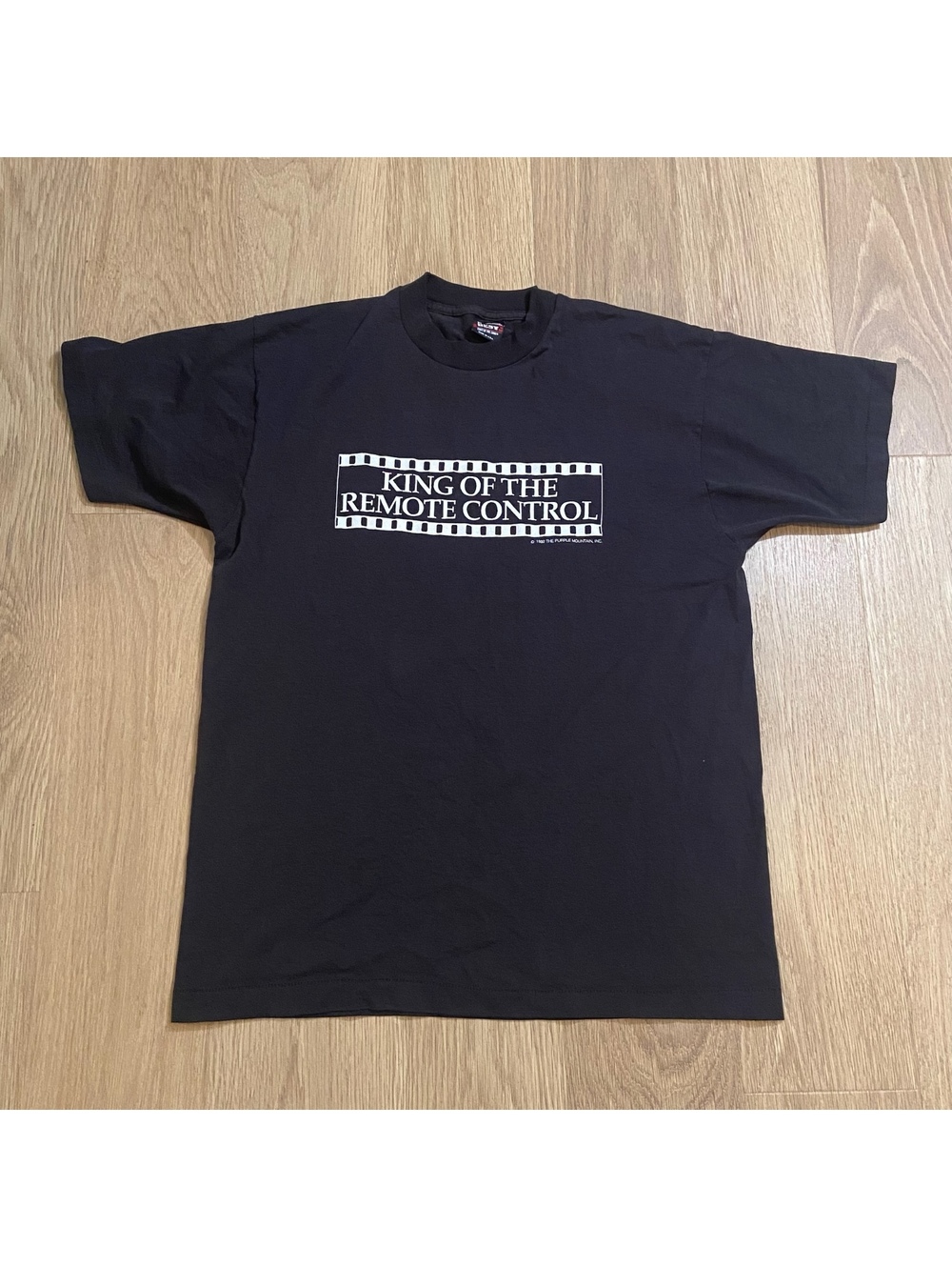 Vintage Single Stitch King of the Remote Control Graphic T-Shirt XL Black